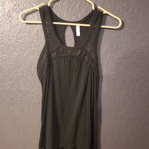 Black lace accent tank top